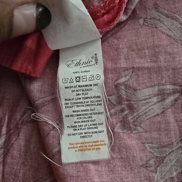 Ethnic By Outfitters Floral Pink Women's Asymmetrical Tunic Size Large - Picture 8 of 8